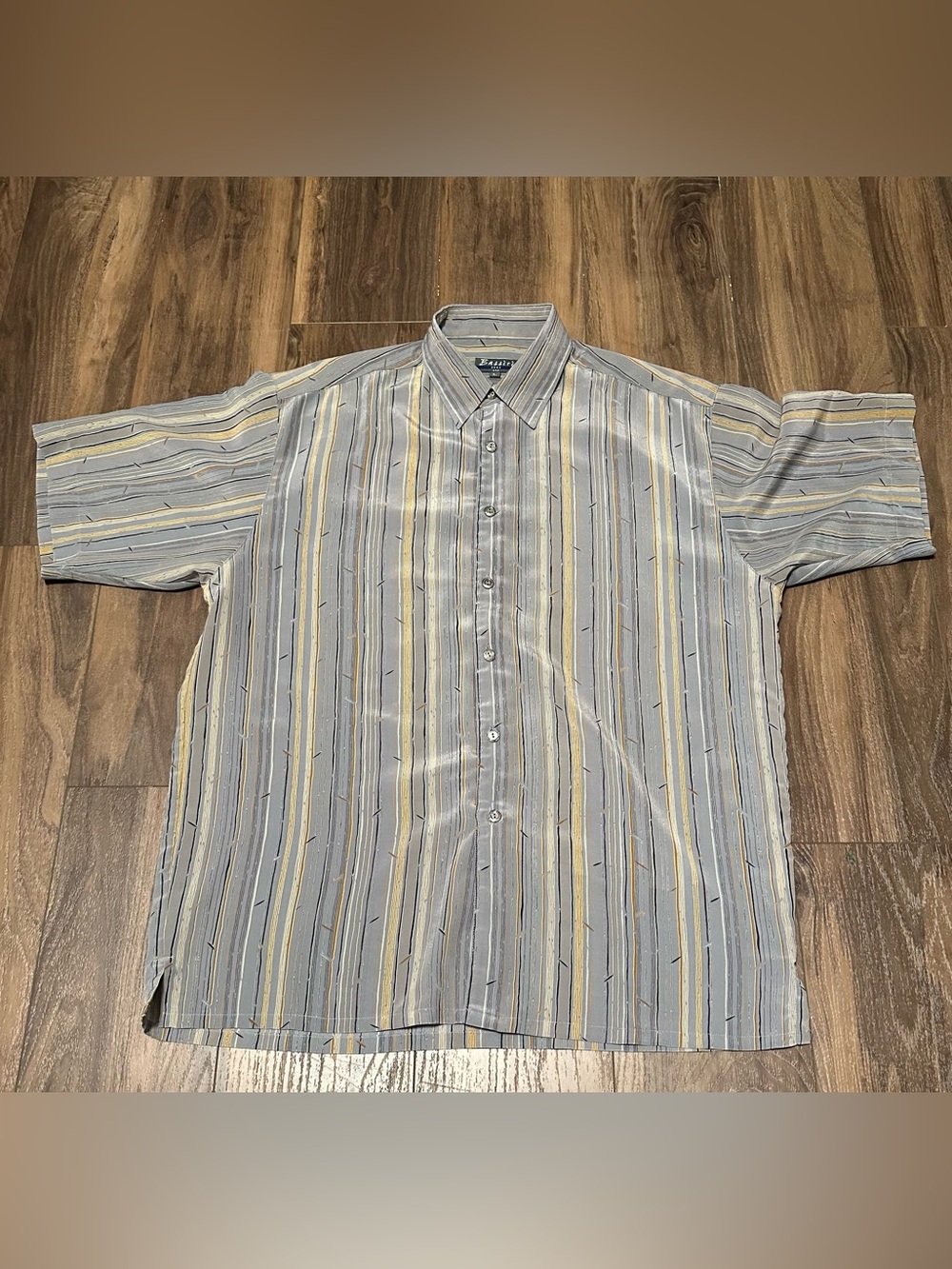 Bassiri Uomo Men’s Short Sleeve Microfiber Button Down Shirt L USA